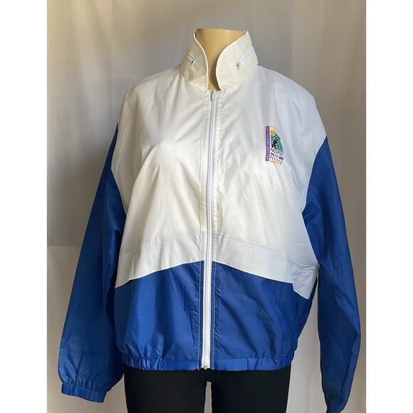 Vintage Y2K Holland America Line Windbreaker 90s Cruise Ship Jacket Patchwork  L - Picture 2 of 16